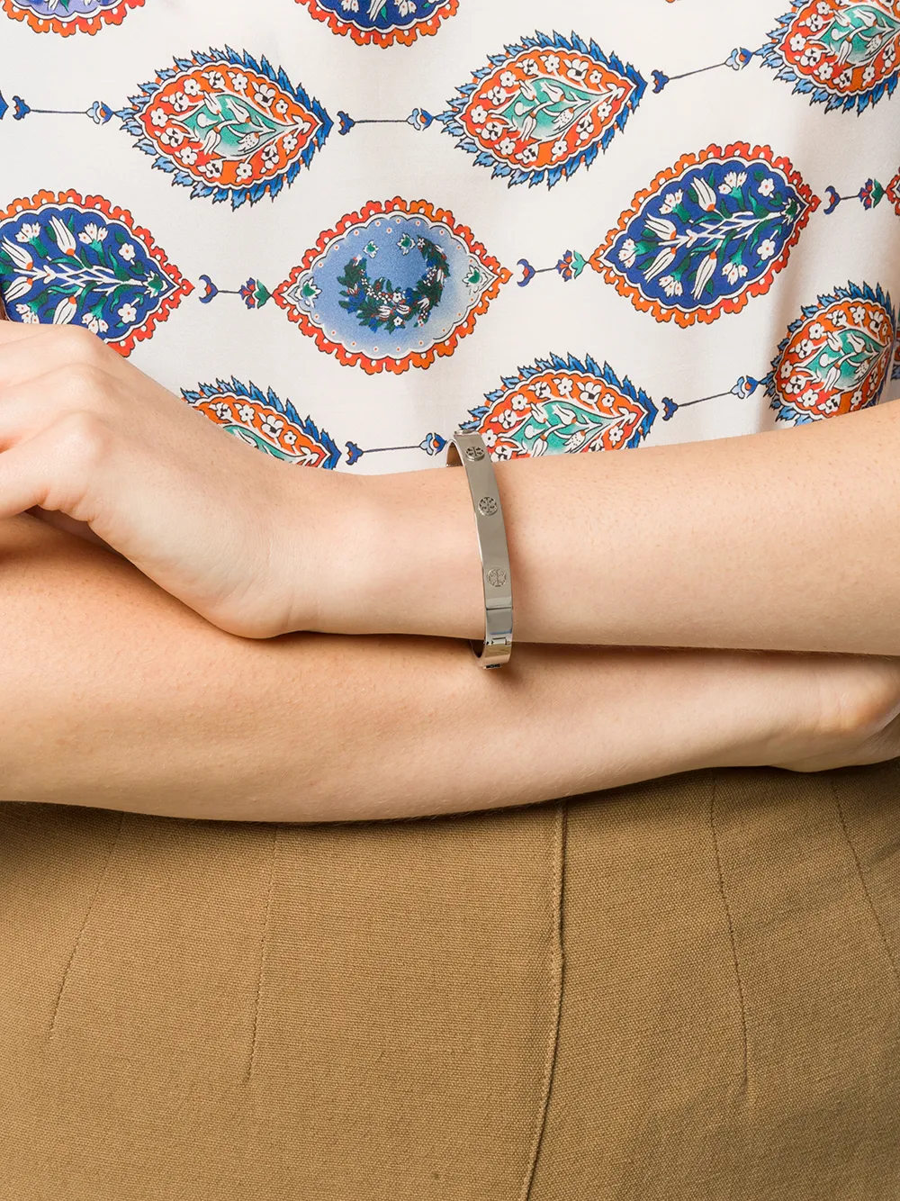 Women Tory Burch Logo Detail Bracelet - Image 2