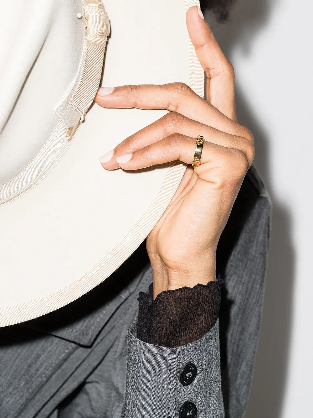 Women Tory Burch Multi-logo Band Ring - Image 4