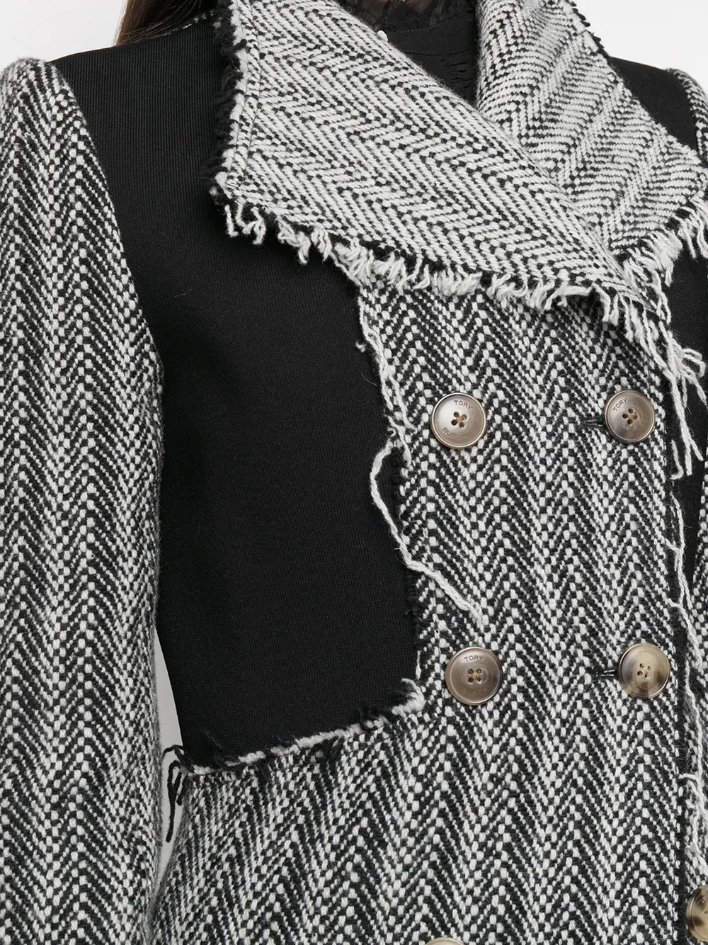 Women Tory Burch Double-breasted Raw-cut Coat - Image 5