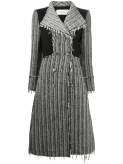 Women Tory Burch Double-breasted Raw-cut Coat