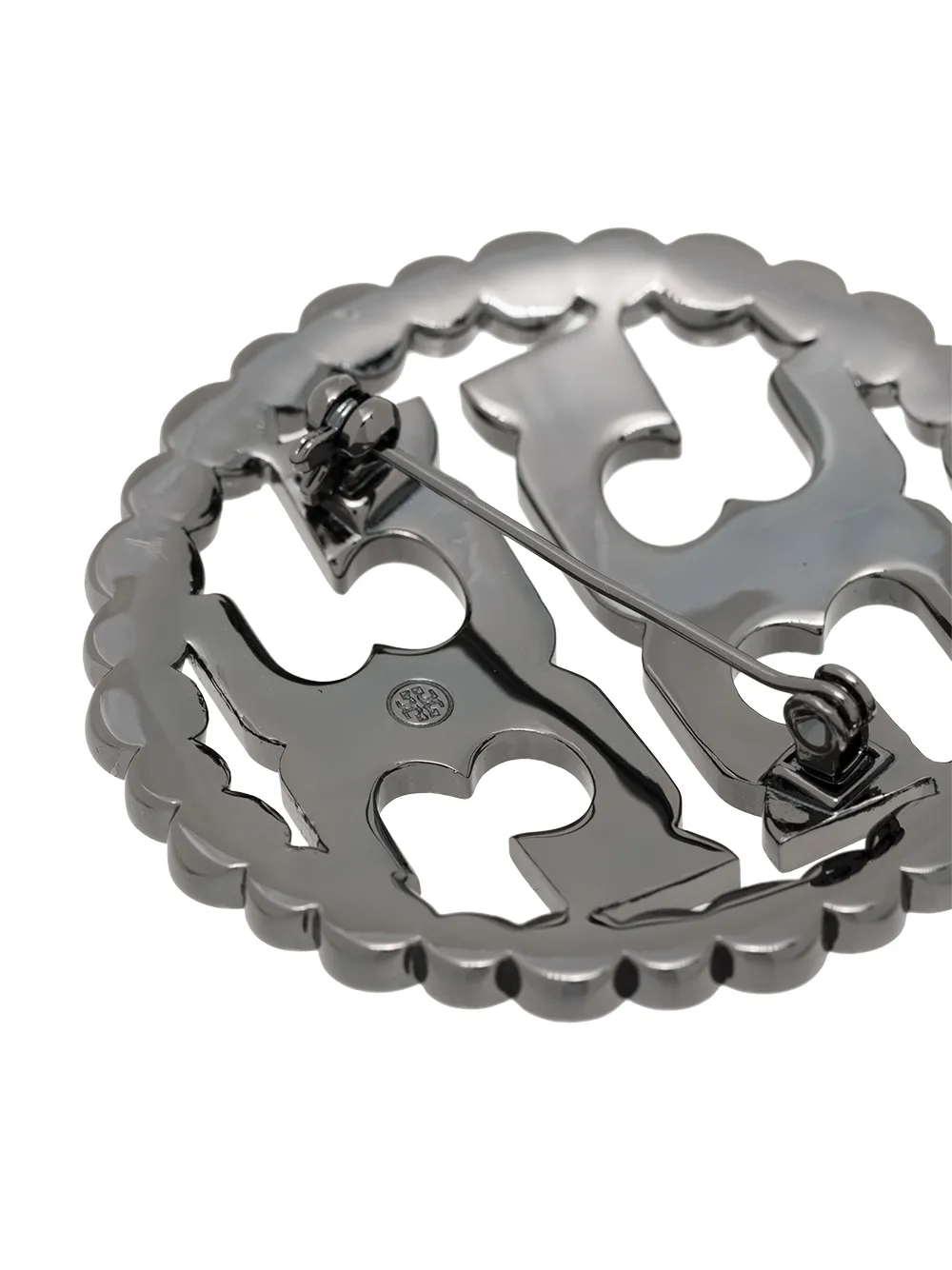 Women Tory Burch Double T Crystal-embellished Brooch - Image 3