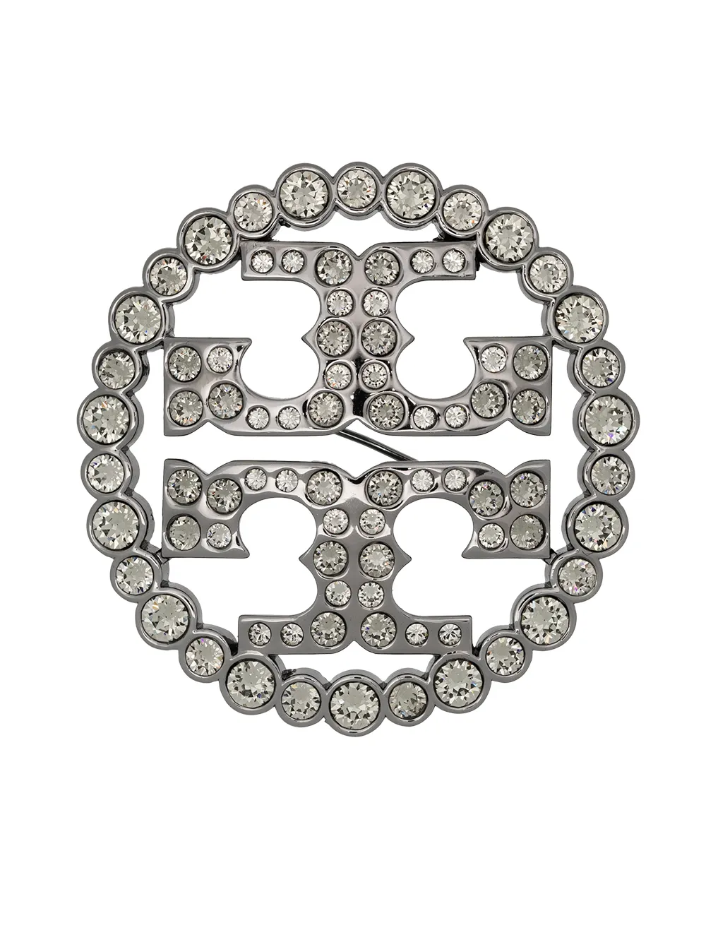 Women Tory Burch Double T Crystal-embellished Brooch