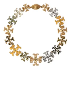 Women Tory Burch Embellished Logo Necklace