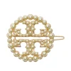 Women Tory Burch Double T Pearl-embellished Hairpin