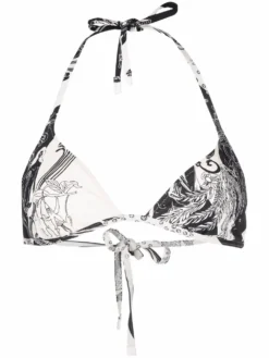 Women Tory Burch Botanical-print Tie-fastening Bikini Top