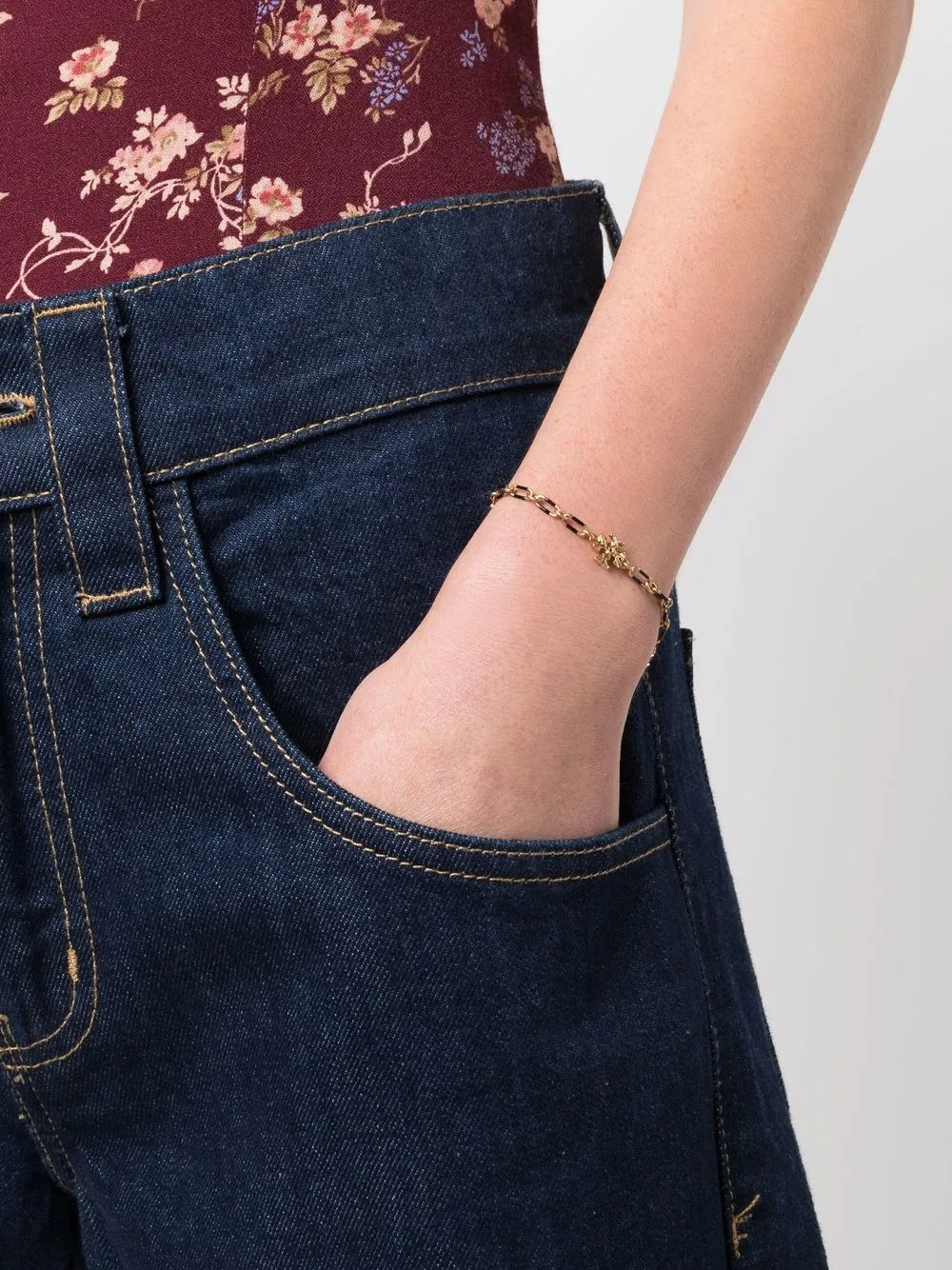 Women Tory Burch Double-T Chain-link Bracelet - Image 2