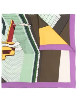 Women Tory Burch Pelican Reef Logo-print Scarf