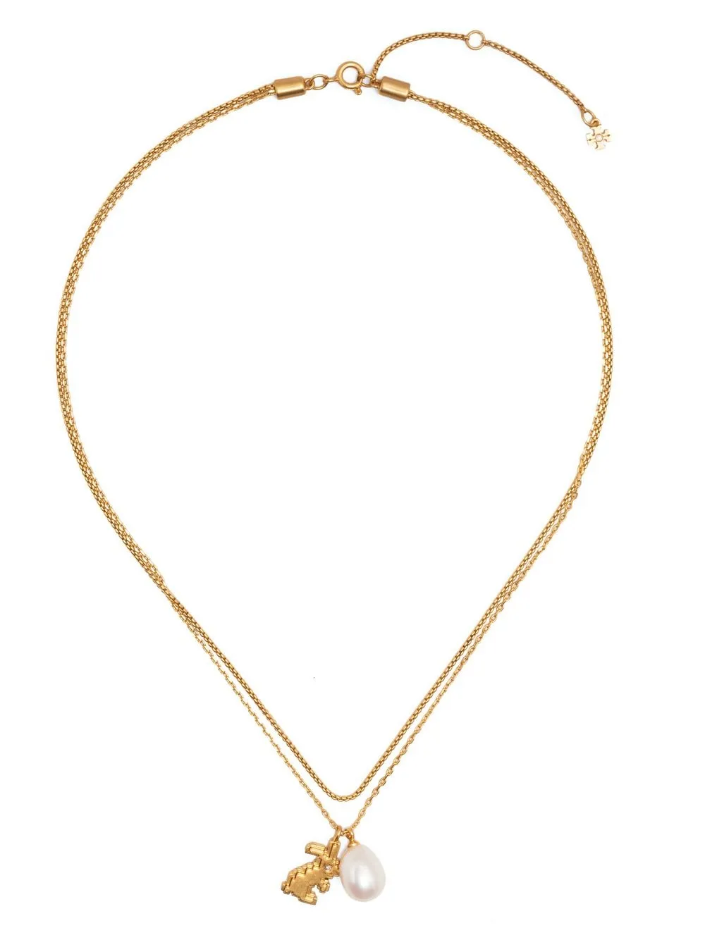 Women Tory Burch Rabbit Double-Strand Chain Necklace - Image 3