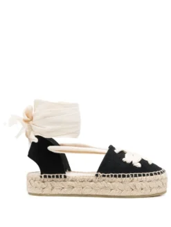 Women Tory Burch Ribbon Woven-logo Espadrilles