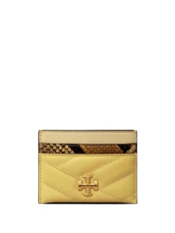 Women Tory Burch Snakeskin-print Chevron Leather Cardholder