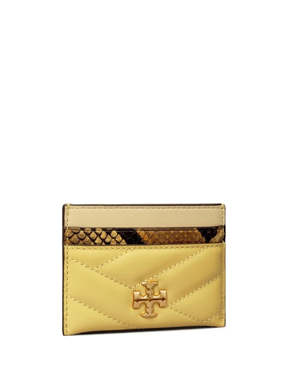 Women Tory Burch Snakeskin-print Chevron Leather Cardholder - Image 2