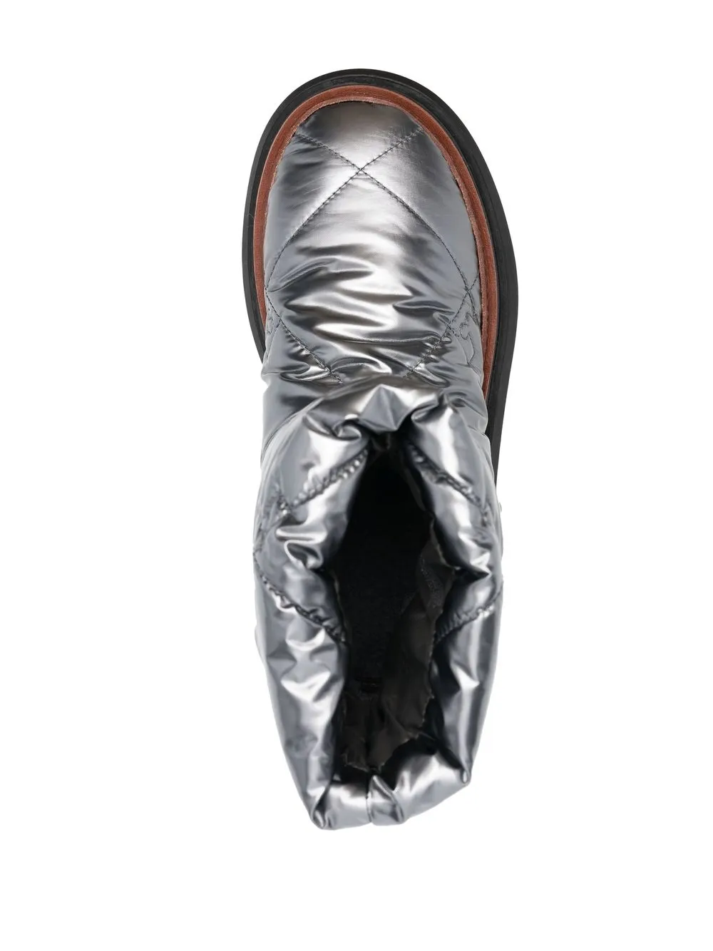 Women Tory Burch Metallic-finish Quilted Boots - Image 4