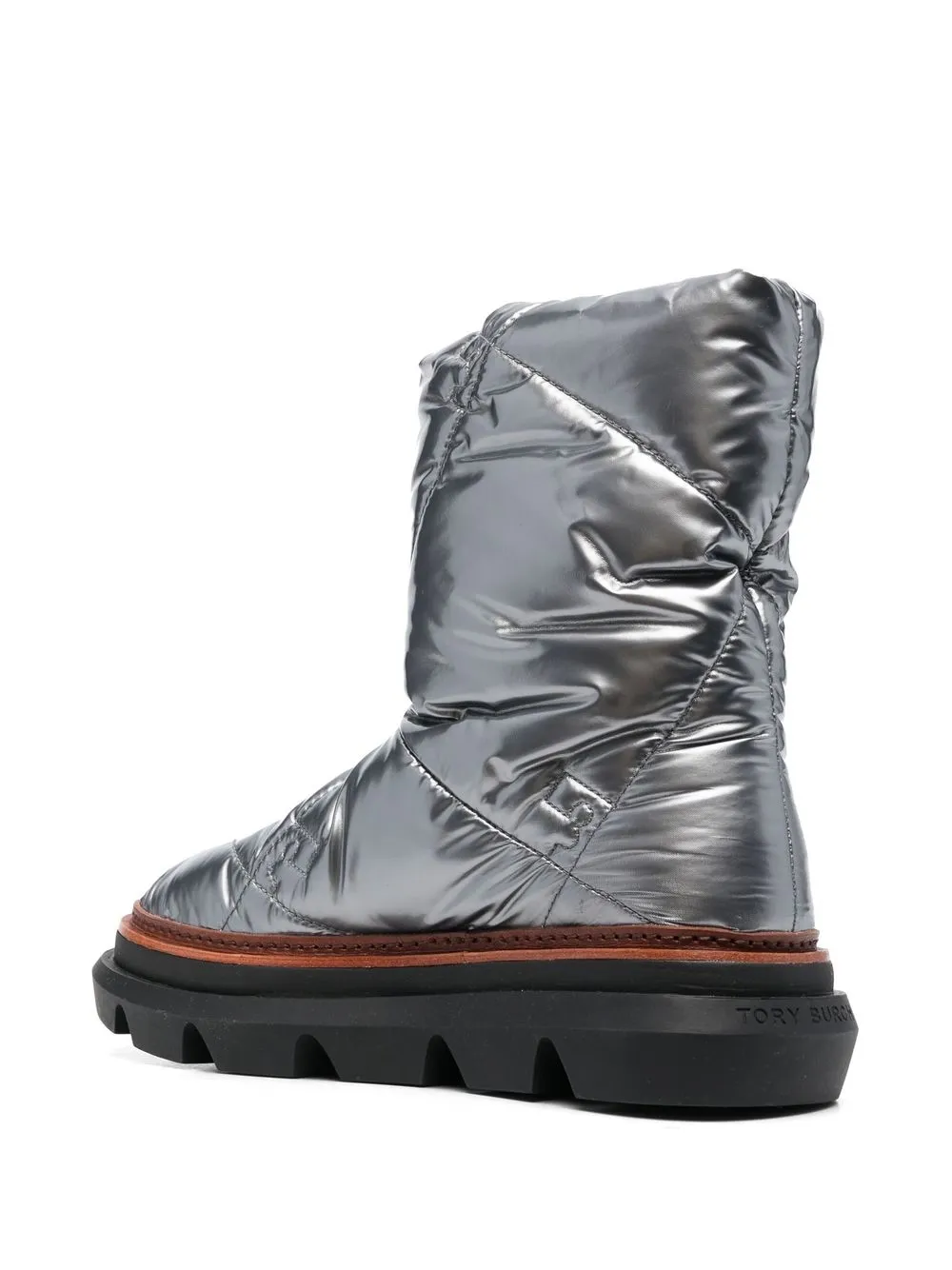 Women Tory Burch Metallic-finish Quilted Boots - Image 3