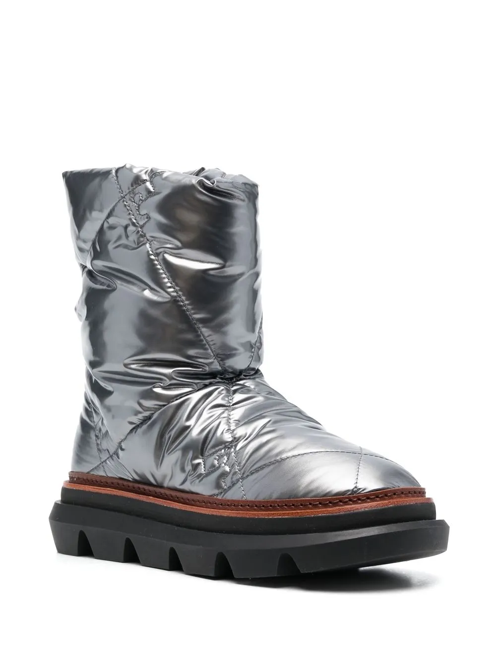 Women Tory Burch Metallic-finish Quilted Boots - Image 2