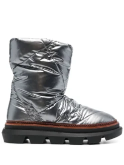 Women Tory Burch Metallic-finish Quilted Boots