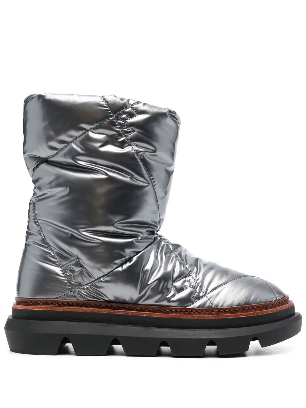 Women Tory Burch Metallic-finish Quilted Boots