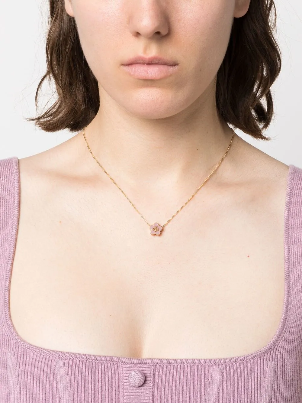 Women Tory Burch Kira Flower-pendant Necklace - Image 2