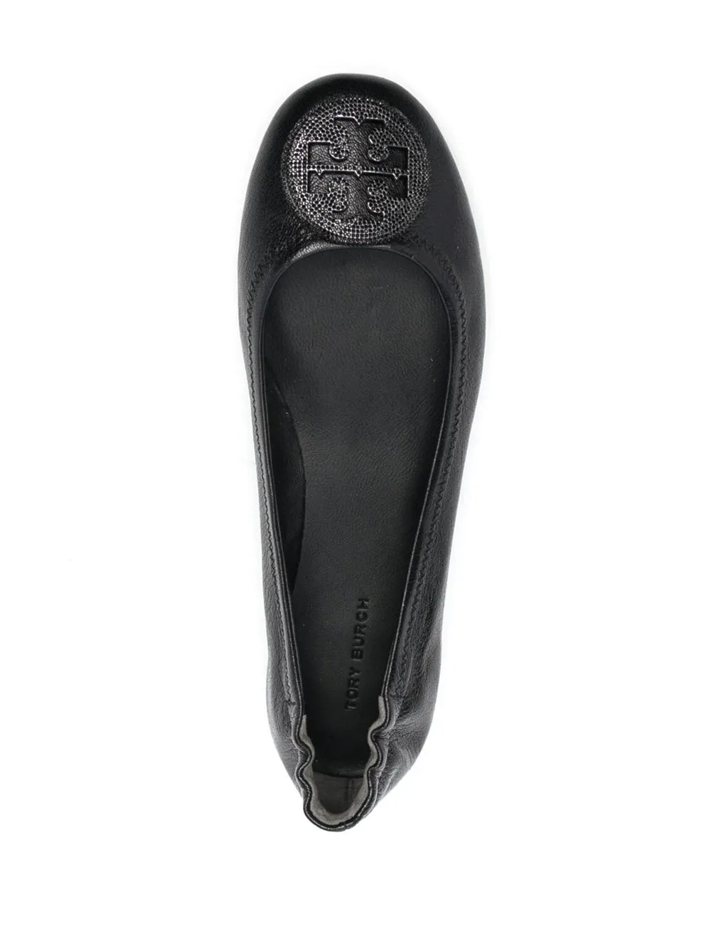 Women Tory Burch Logo-plaque Leather Ballerina Pumps - Image 4