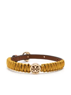 Women Tory Burch Miller Silk Leather Bracelet
