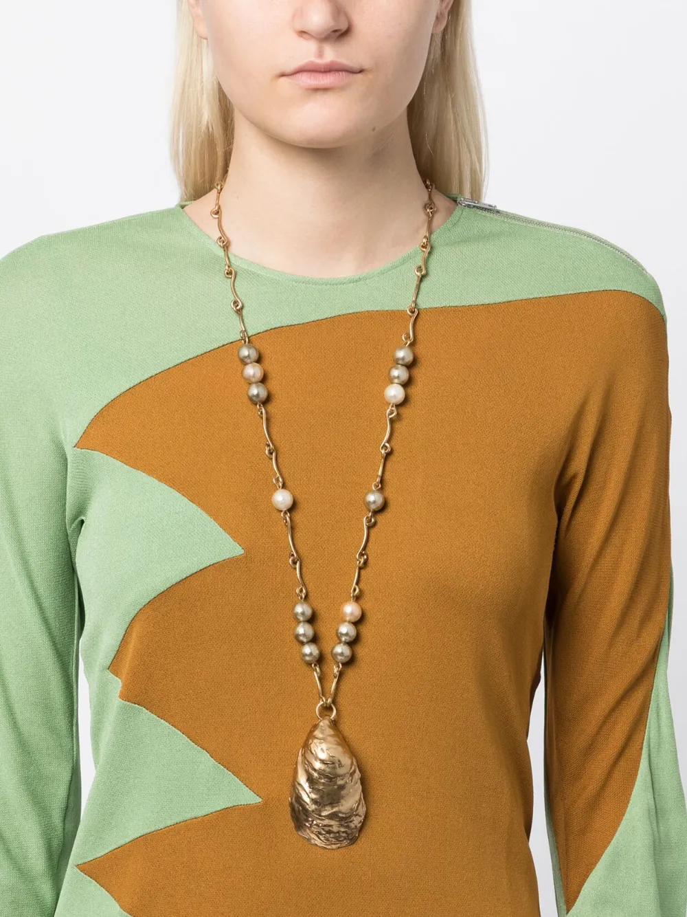 Women Tory Burch Oyster Shell-pendant Necklace - Image 2