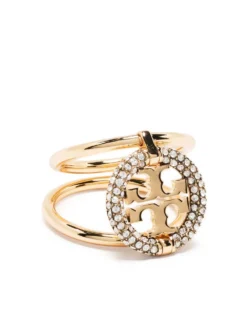 Women Tory Burch Miller Double T Pavé Ring