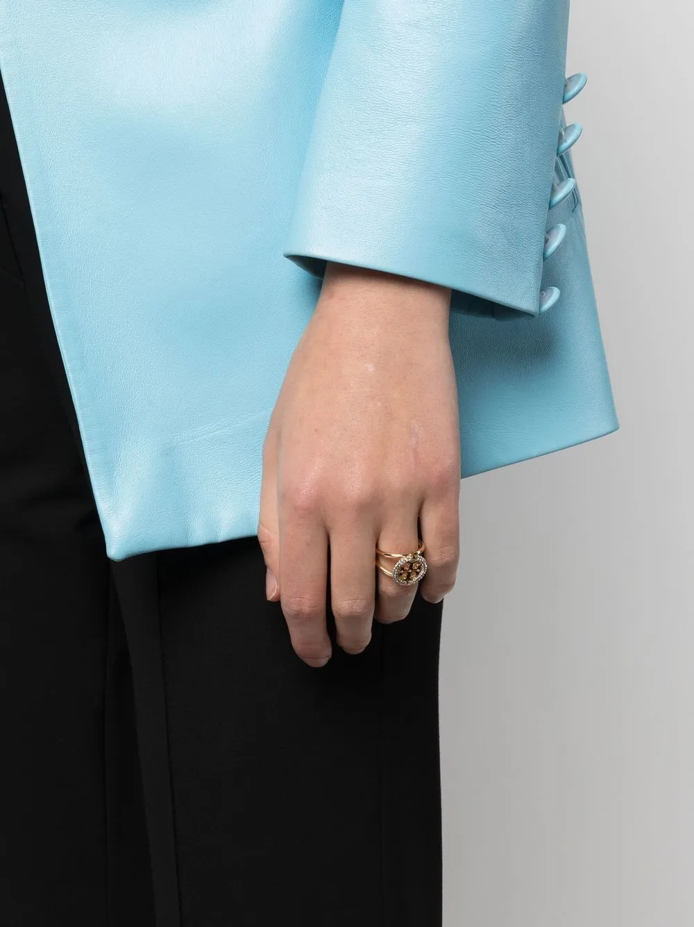 Women Tory Burch Miller Double T Pavé Ring - Image 2