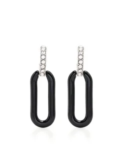 Women Tory Burch Double T Pavé-crystal Hoops