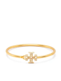 Women Tory Burch Crystal-embellished Logo Bangle