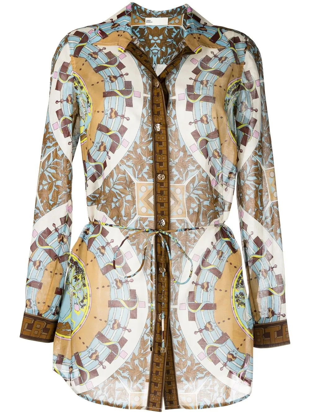 Women Tory Burch Graphic-print Long-sleeve Beach Shirt