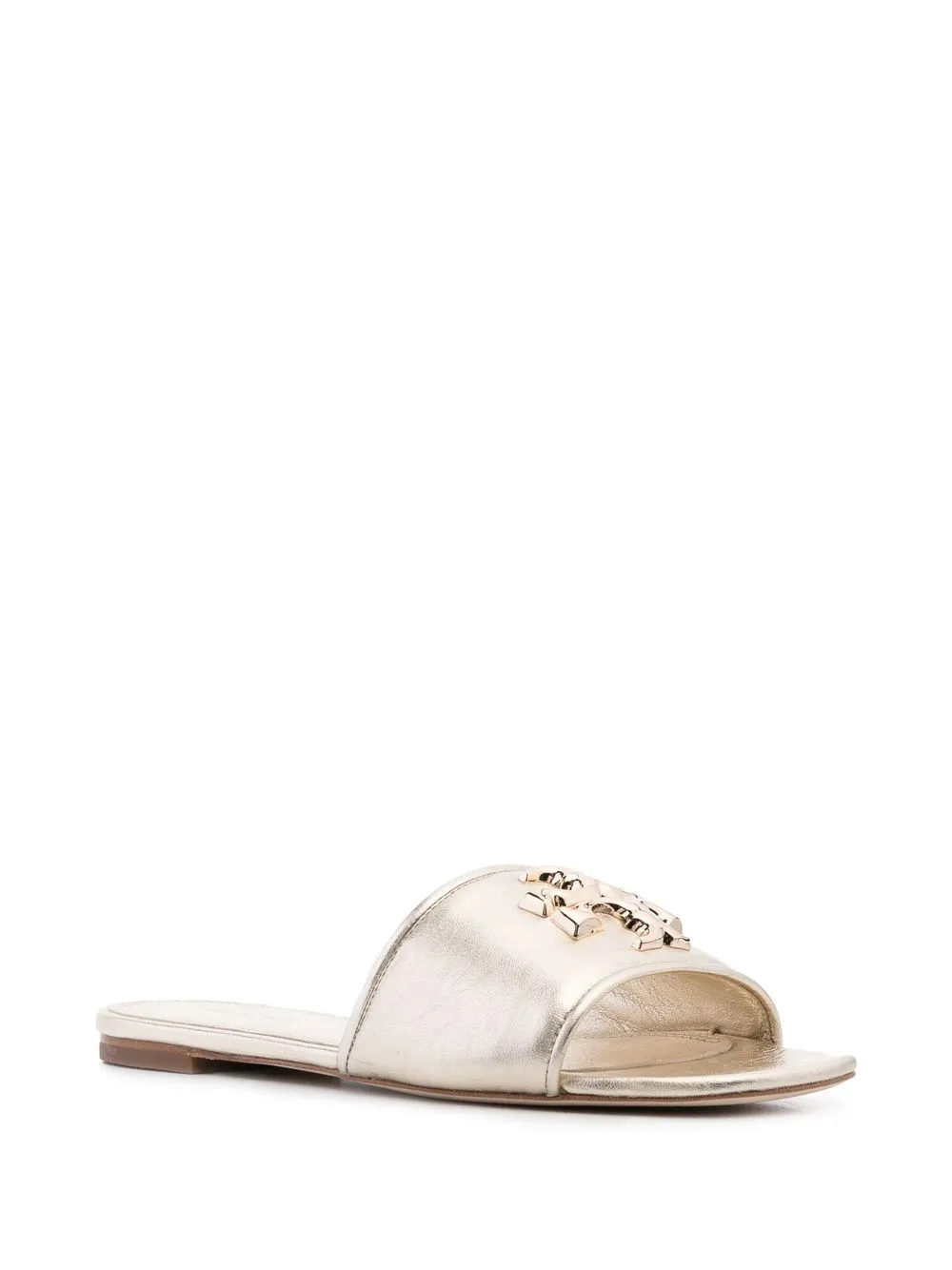 Women Tory Burch Ines Logo-plaque Metallic Sandals - Image 2