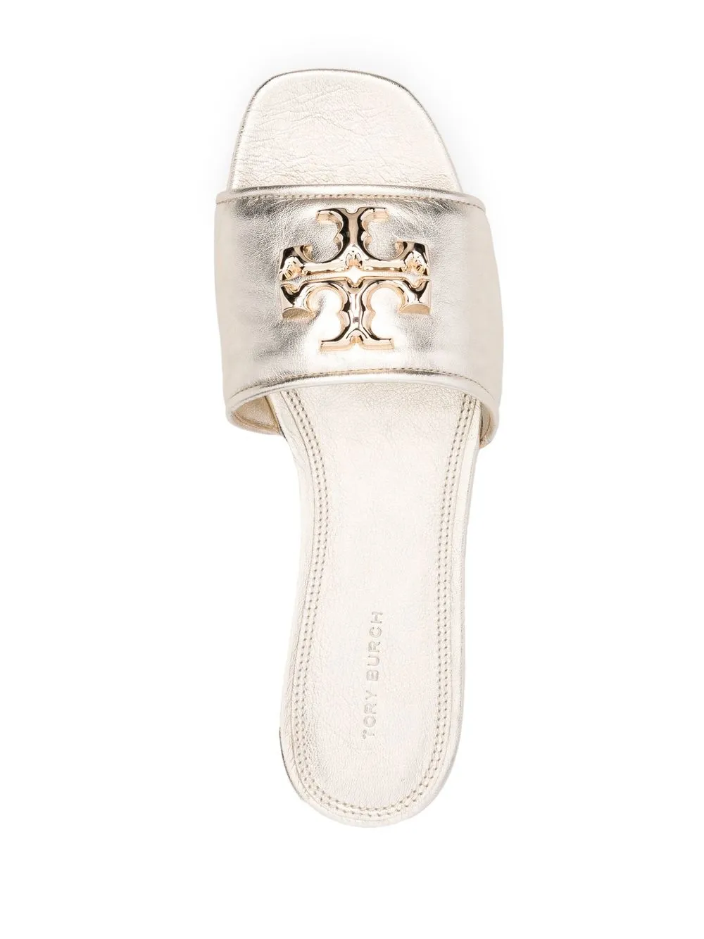 Women Tory Burch Ines Logo-plaque Metallic Sandals - Image 4