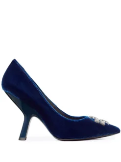 Women Tory Burch Eleanor 100mm Velvet Pumps