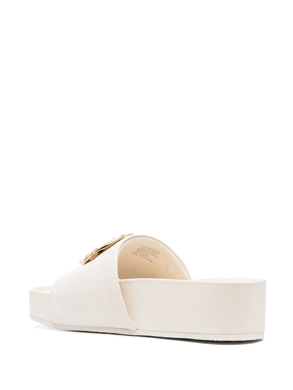 Women Tory Burch Double-T Platform Leather Slides - Image 3