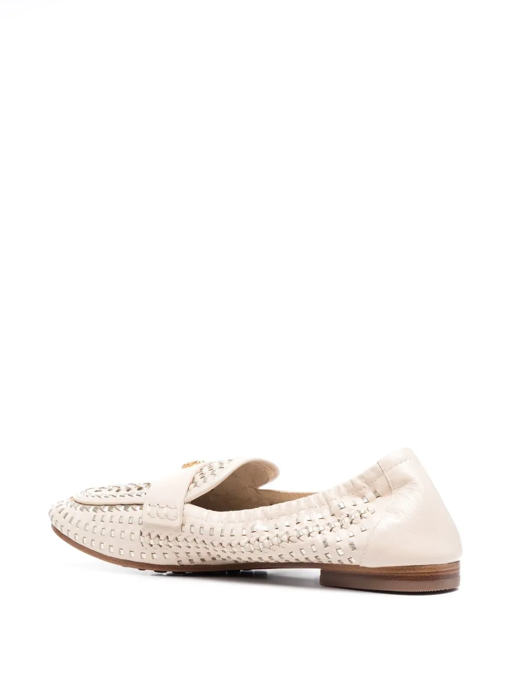 Women Tory Burch Woven-leather Loafers - Image 3