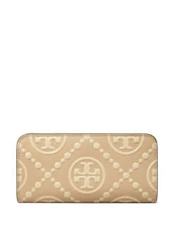 Women Tory Burch T Monogram Contrast Embossed Zip Wallet