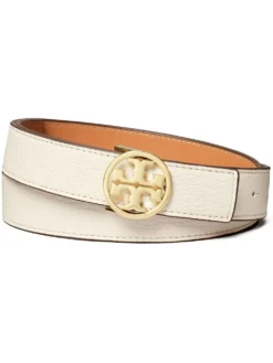 Women Tory Burch Reversible Logo-buckle Leather Belt