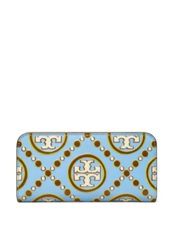 Women Tory Burch T Monogram Contrast Embossed Zip Wallet