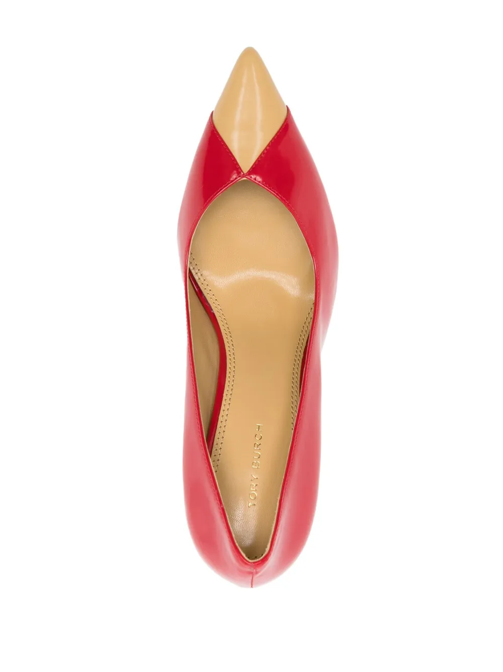 Women Tory Burch Triangle 100mm Metallic-toe Pumps - Image 4