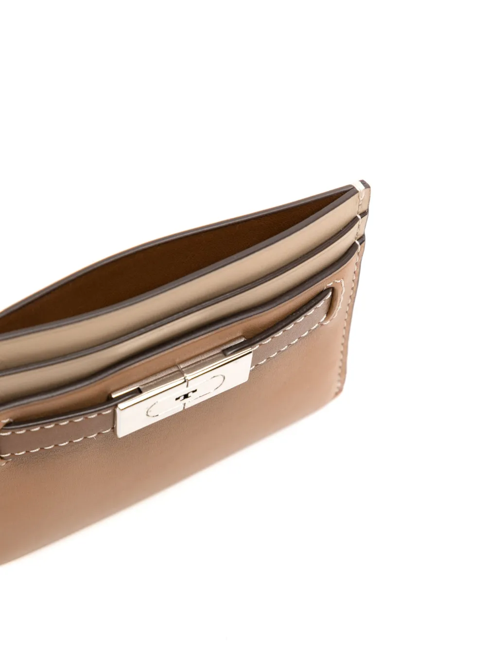 Women Tory Burch Serif-T Two-tone Leather Cardholder - Image 3