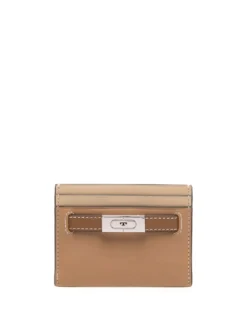 Women Tory Burch Serif-T Two-tone Leather Cardholder