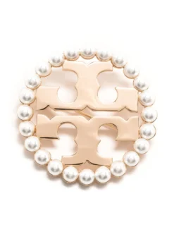 Women Tory Burch Miller Double-T Gold-plated Brooch