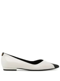 Women Tory Burch Triangle Contrasting-toe Ballerina Shoes