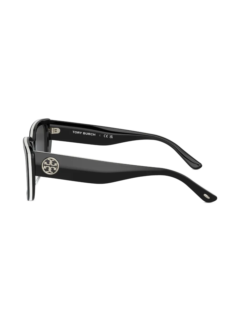 Women Tory Burch Rectangle-frame Logo-plaque Sunglasses - Image 3