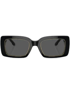 Women Tory Burch Logo-plaque Rectangle-frame Sunglasses