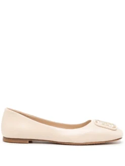 Women Tory Burch Georgia Logo-plaque Ballerina Shoes