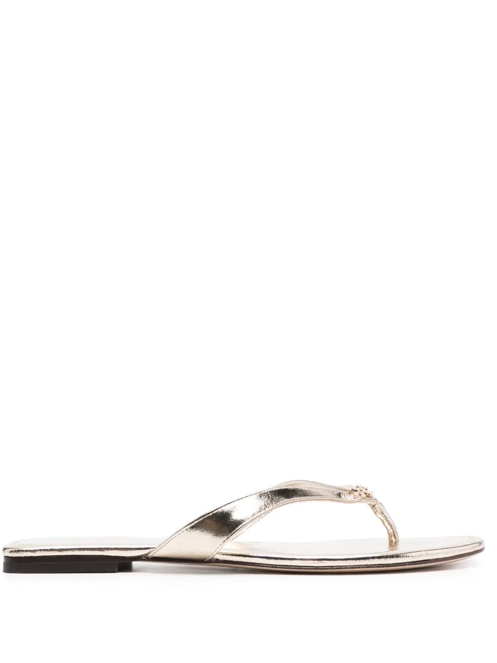 Women Tory Burch Flat Leather Flip-flops