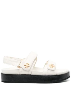 Women Tory Burch Double T-motif Leather Sandals