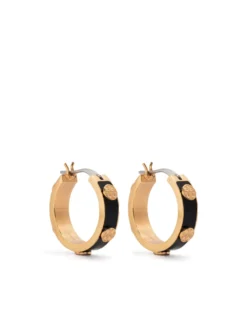 Women Tory Burch Miller Logo-plaque Hoop Earrings