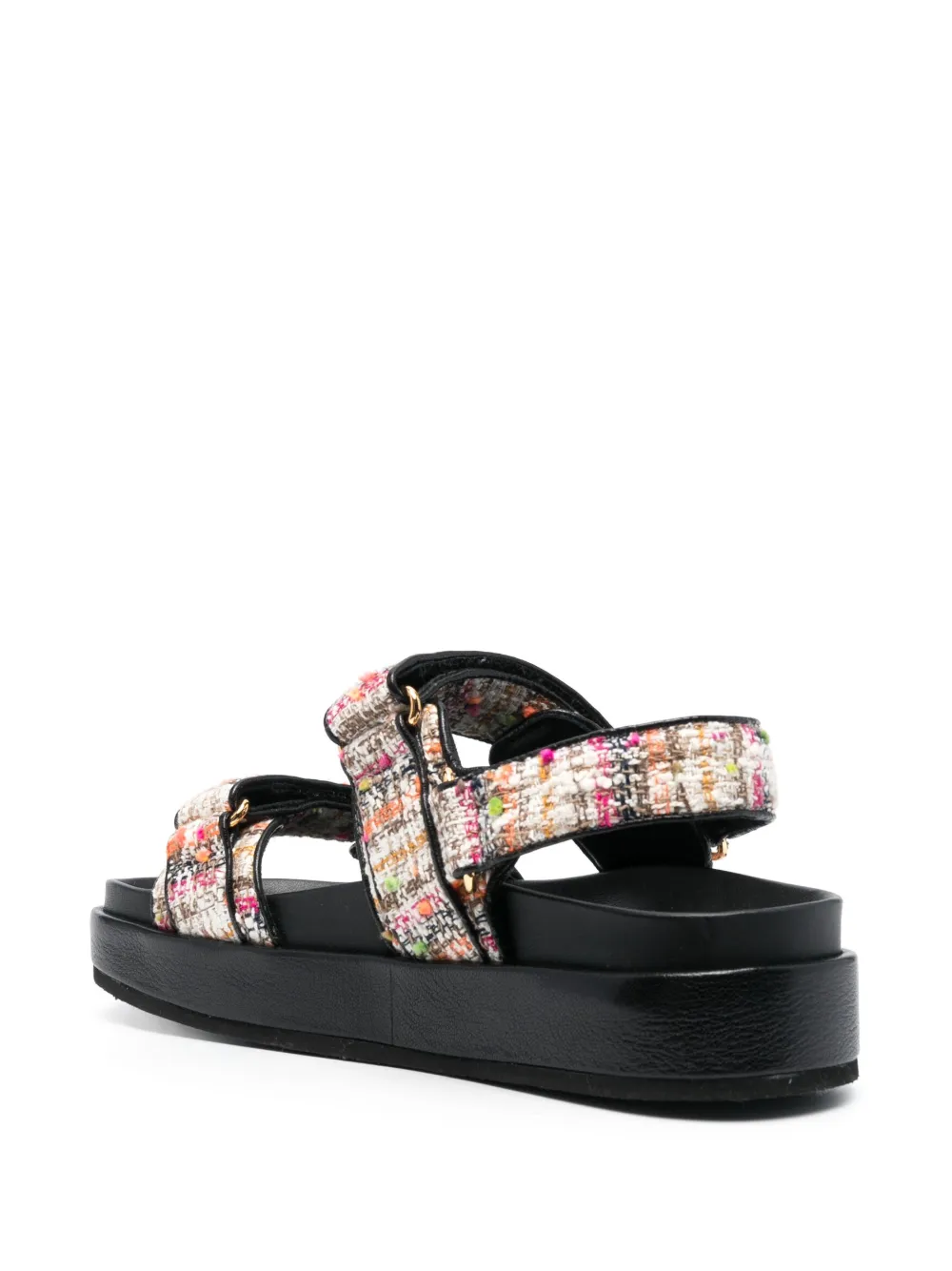 Women Tory Burch Bouclé-design Touch-strap Sandals - Image 3