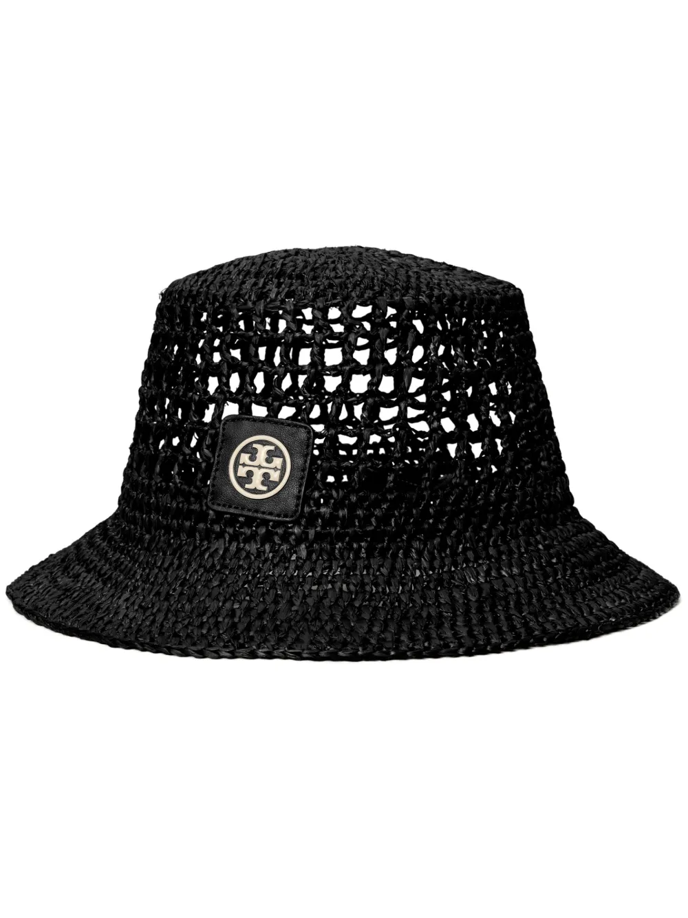 Women Tory Burch Logo-patch Raffia Bucket Hat